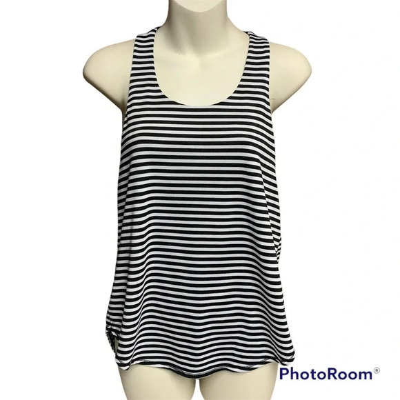 Calia workout tank size XS black/white striped with mesh interior - Picture 1 of 10